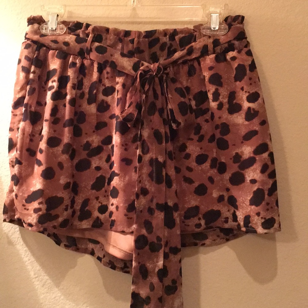 Silky Leopard Print Shorts